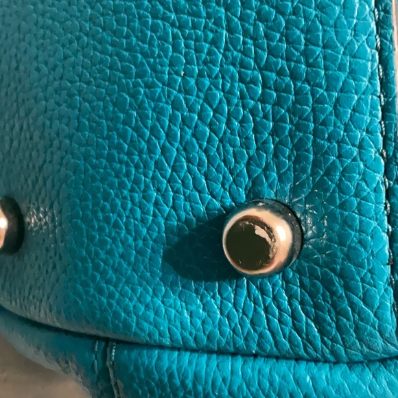 NWT Rare Coach Edie 31 Turquoise Pebbled Leather Satchel Shoulder Bag - Picture 15 of 15